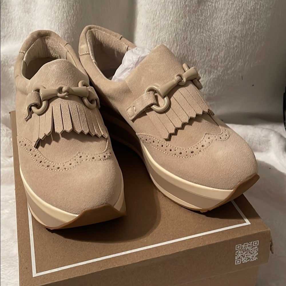 Dolce Vita Beige Platform Loafers - Picture 2 of 6